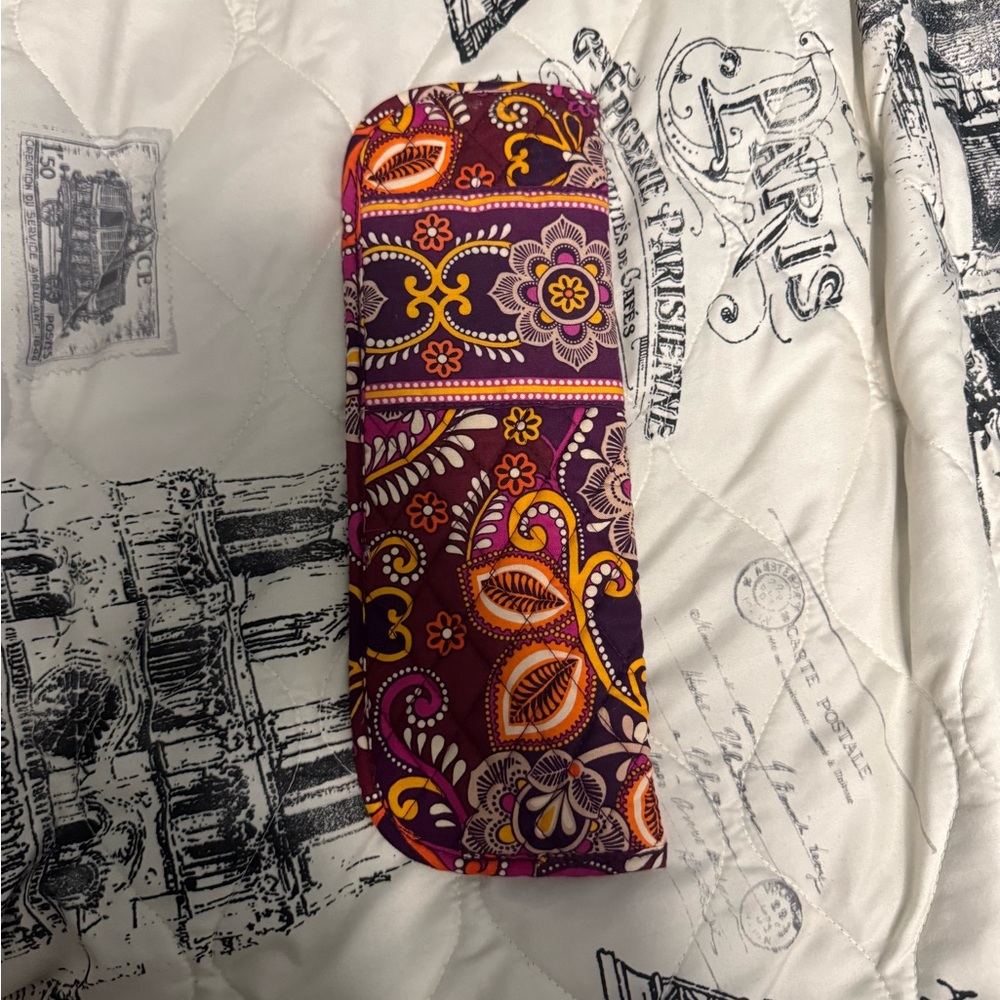 Vera Bradley Purple and Yellow Paisley curing iron case